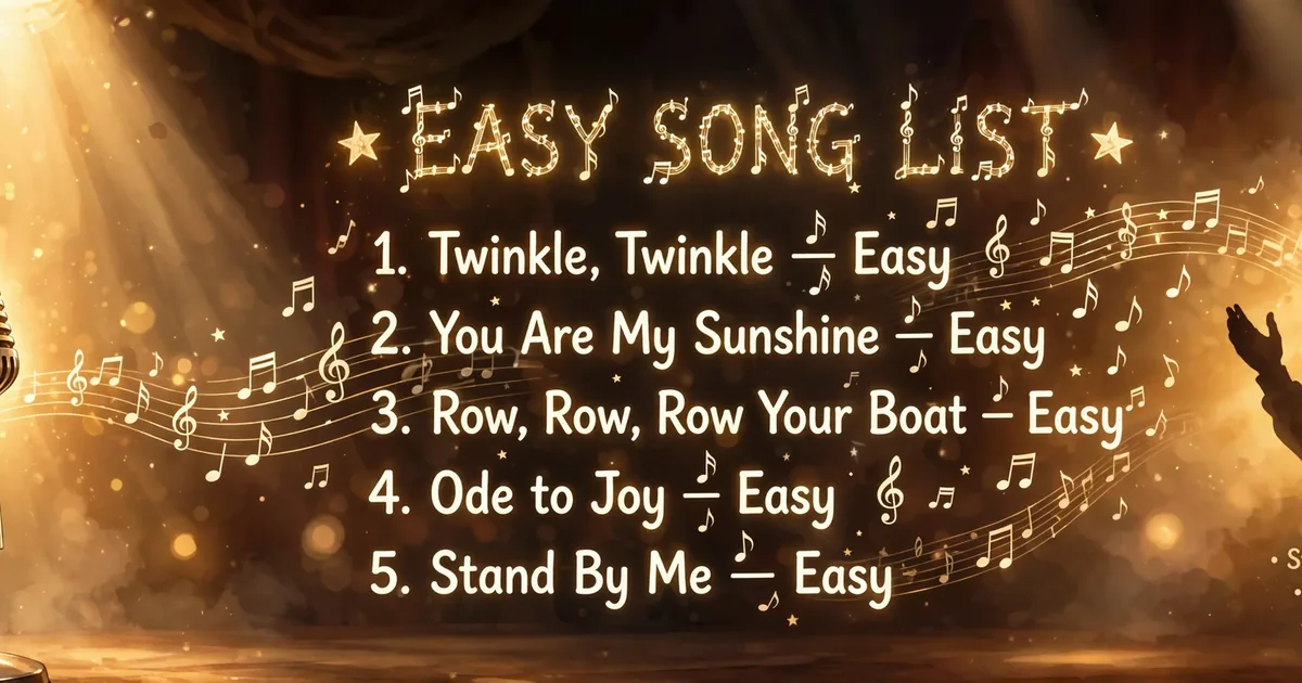 Beginner-friendly karaoke song list in SongHub app