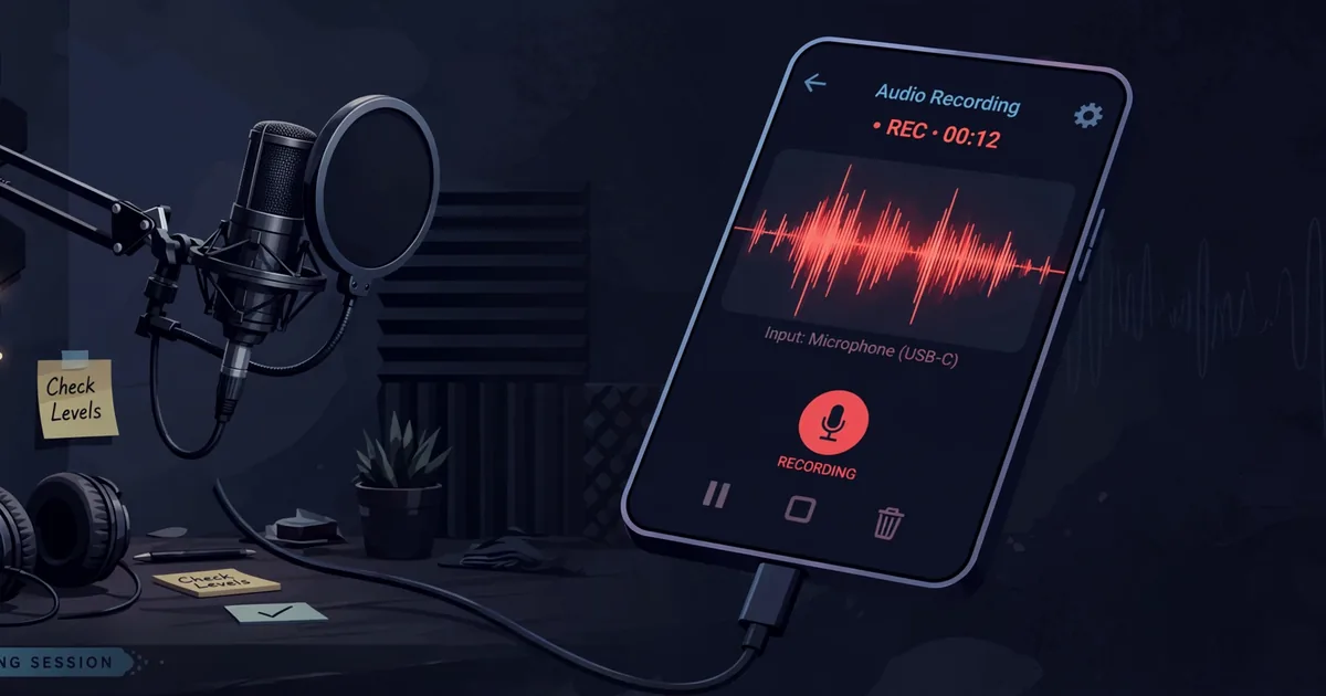 Recording vocals in SongHub karaoke app with microphone